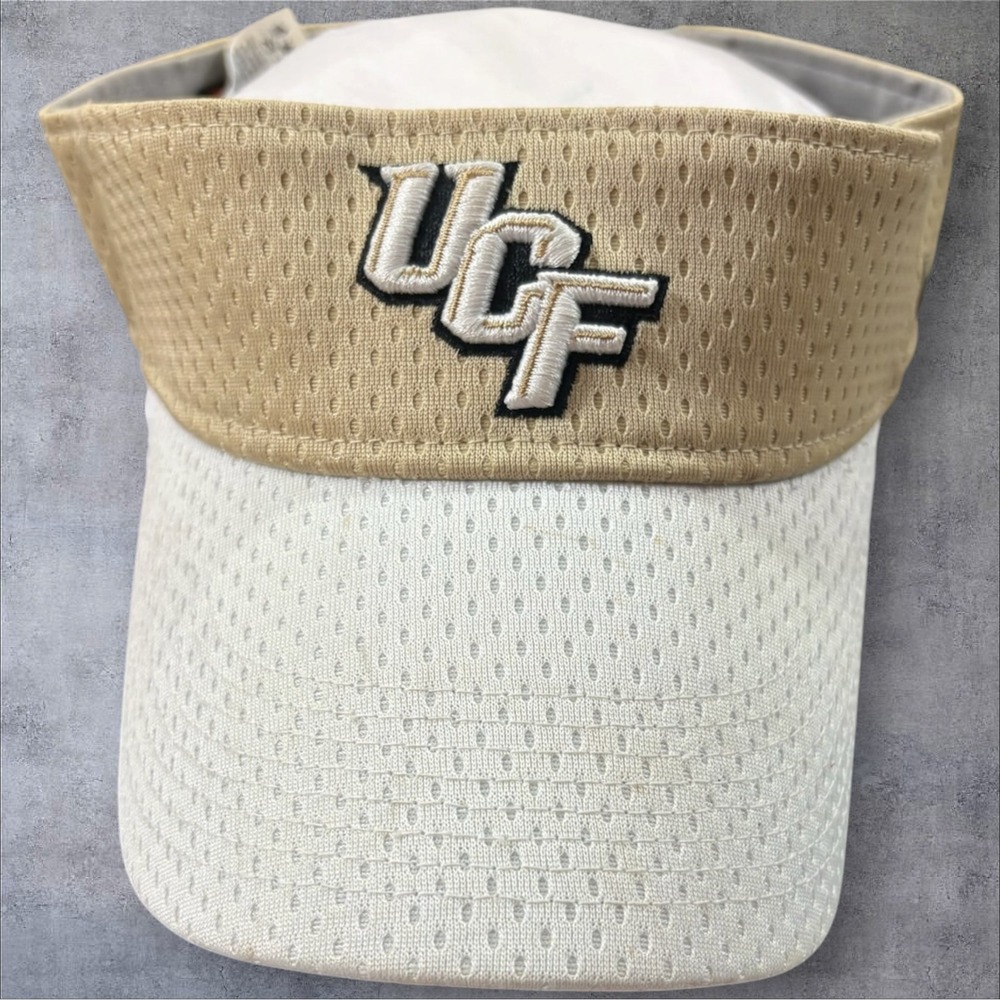 Nike UCF Knights Visor One Size Gold White Mesh Adjustable Comfort Performance